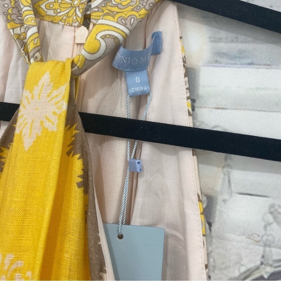 ANTONIO MELANI Yellow and Cream Midi Dress - Picture 11 of 11